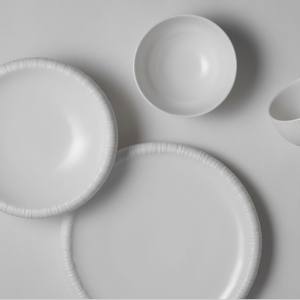 Minimalist Textured White Ceramic Tableware Set