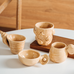 Coastal Ocean Shell Embossed Ceramic Tableware Set