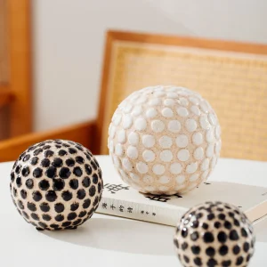 Polka dot ceramic ornaments